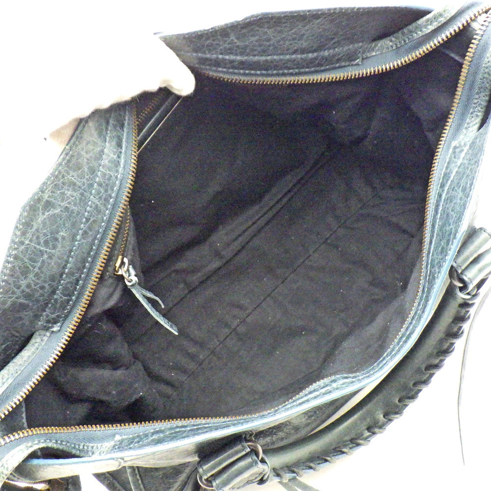Balenciaga The City Bag Handbag Leather Navy Blue Shoulder